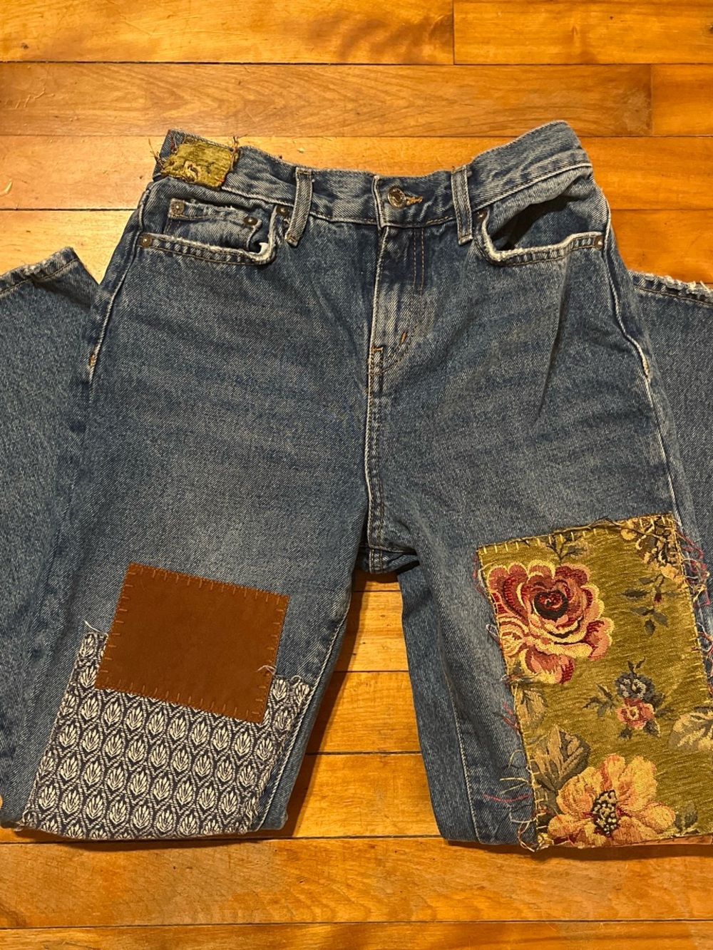 Free people patchwork jeans